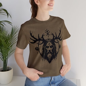 Norse Shaman Viking Runes / Medieval Classic Design / Humane, Sustainable / 100% Cotton / Tee Shirt / Unisex