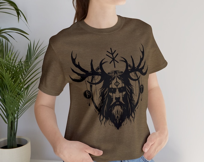 Norse Shaman Viking Runes / Medieval Classic Design / Humane, Sustainable / 100% Cotton / Tee Shirt / Unisex