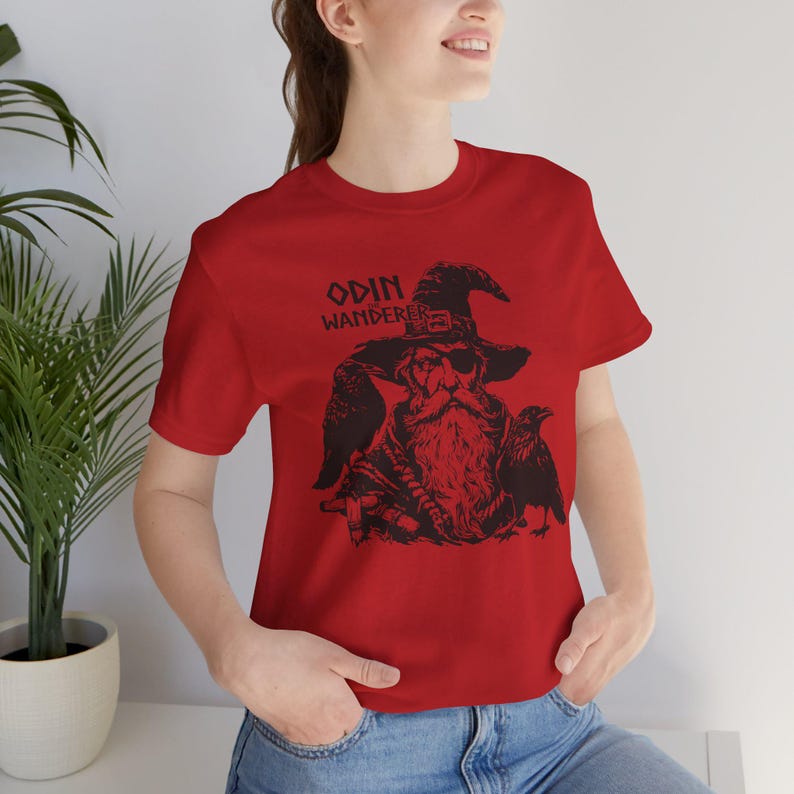 Odin the Wanderer Viking Style Tee / Unisex Jersey Short Sleeve Tee /  100% Cotton / Norse Viking Design / Bella+Canvas High Quality Print