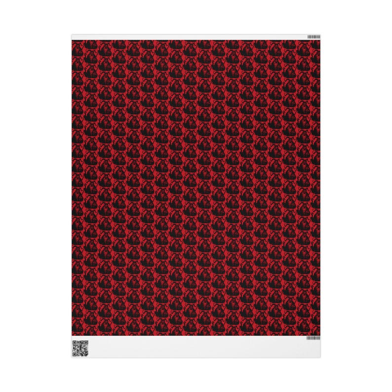 Krampus Xmas themed gift wrap - cool  / Creepy / eye catching, one of a kind wrapping paper, unique gift decor Folklore / Fantasy Christmas