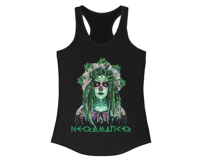Necromancer Garlic Wreath / Racerback Tank / Pagan Ritual Occult Goth