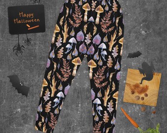 Mushroom Forest Witchy Women's Sweat Pants / Joggers / Witchy Style / Slim Fit XS to 3XL
