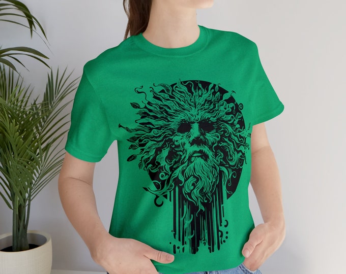 Greenman T Shirt / Celtic Pagan / Medieval Classic Design / Humane, Sustainable / 100% Cotton / Tee Shirt / Unisex