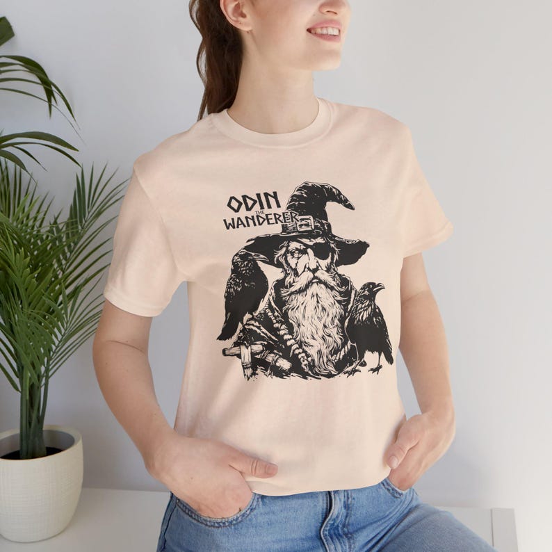 Odin the Wanderer Viking Style Tee / Unisex Jersey Short Sleeve Tee /  100% Cotton / Norse Viking Design / Bella+Canvas High Quality Print