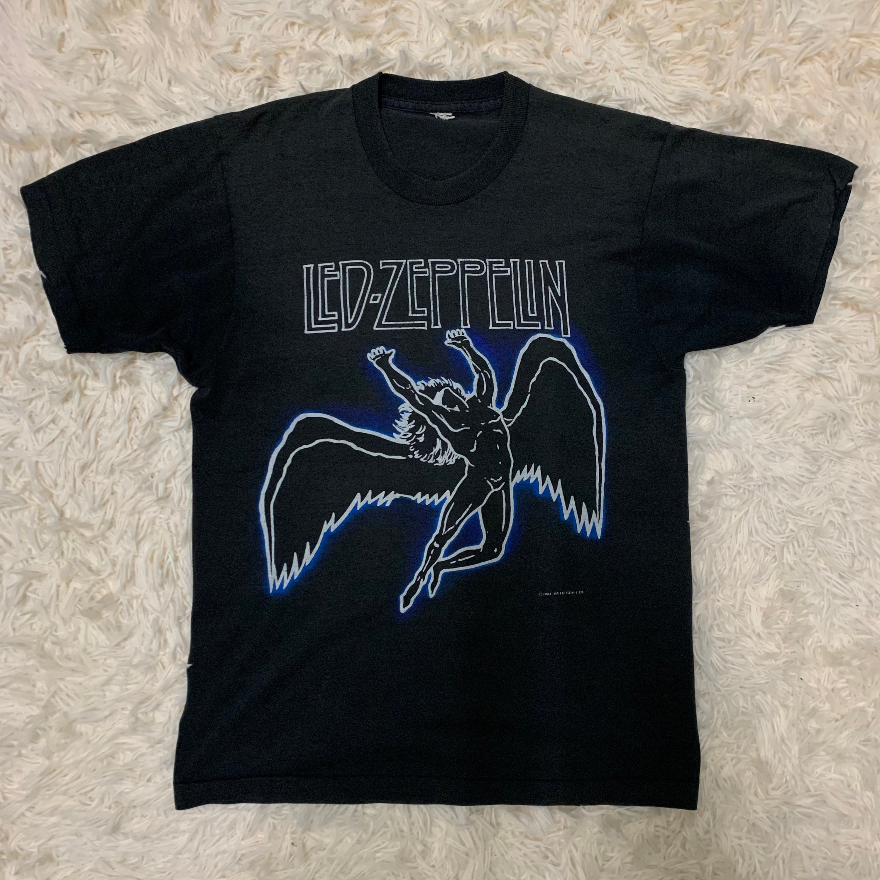 Vintage 80s Led Zeppelin 1984 Swan Song Album World Tour T Shirt