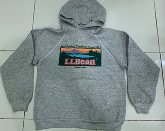 Vintage 80s L.L. Bean Hoodies Big Logo Pullover