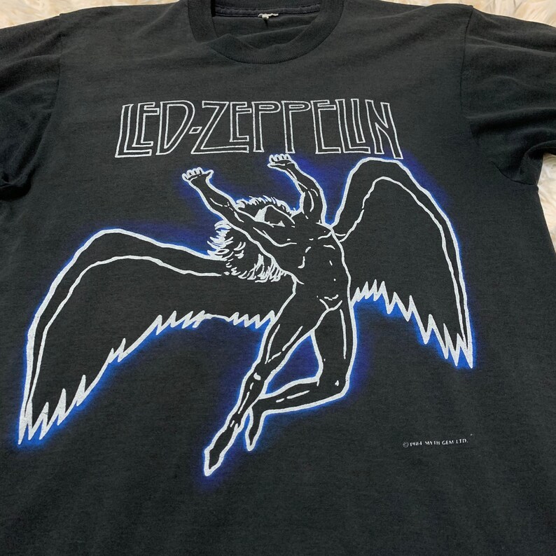 Vintage 80s Led Zeppelin 1984 Swan Song Album World Tour T Shirt image 5