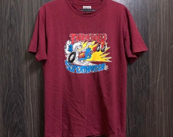 Vintage 80s 90s Thrasher Supercharged Skateboard Magazine T Shirt