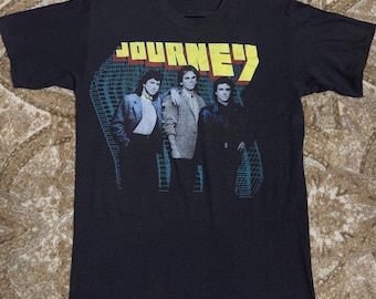 1986 Journey Vintage T-shirt: Raised on Radio Band Promo, Medium