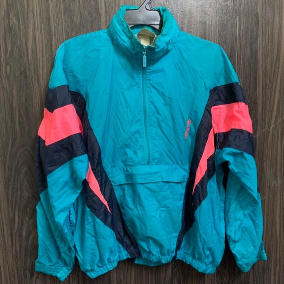Vintage 80s 90s Adidas Multi Colour Windbreaker Half Zipper Etsy