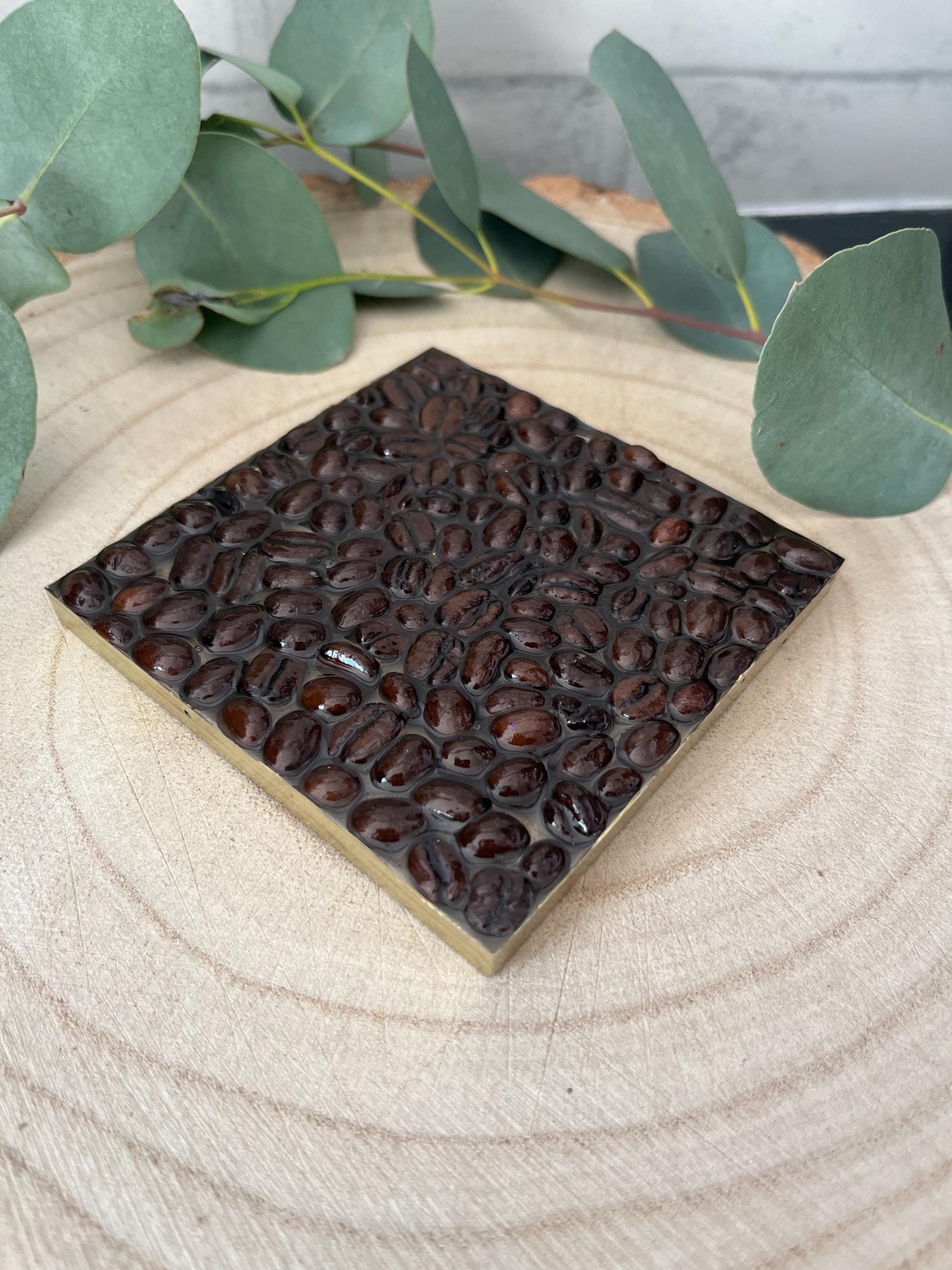 Personalised Resin Coffee Bean Coasters - Etsy