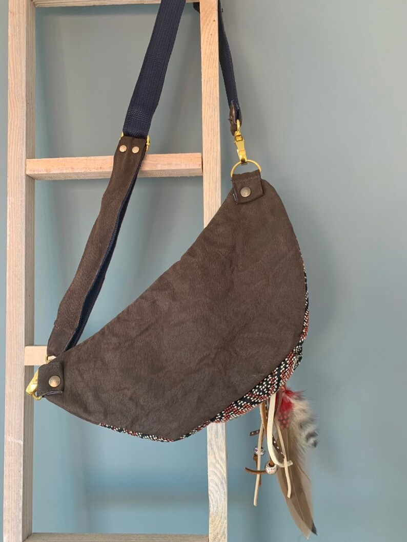 Small Fanny pack belt back leather pouch boho style