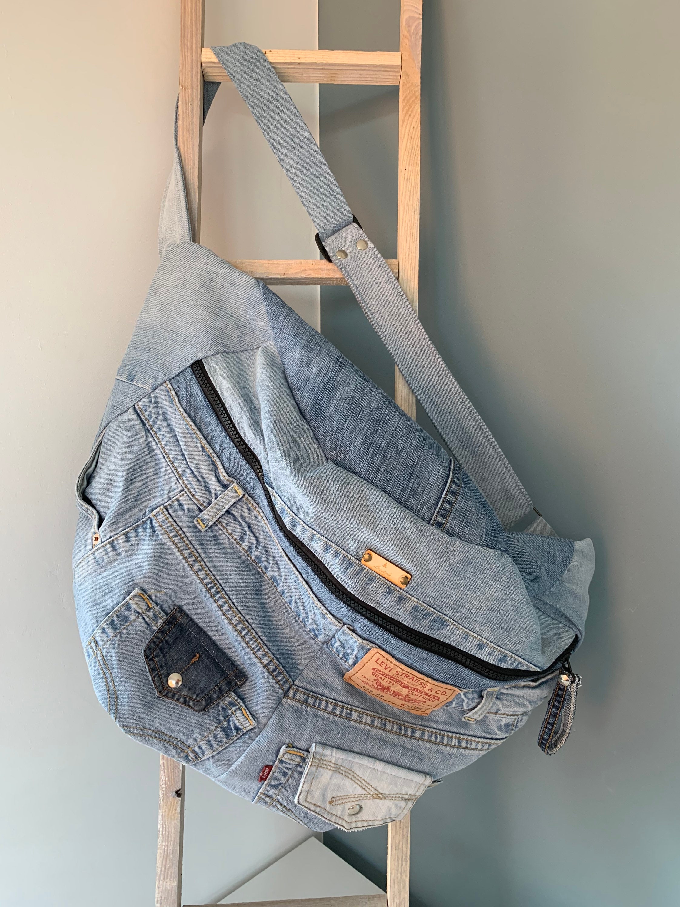 Fanny Pack xxl bumbag hobotas crossbody bag recycled Levi's Jeans