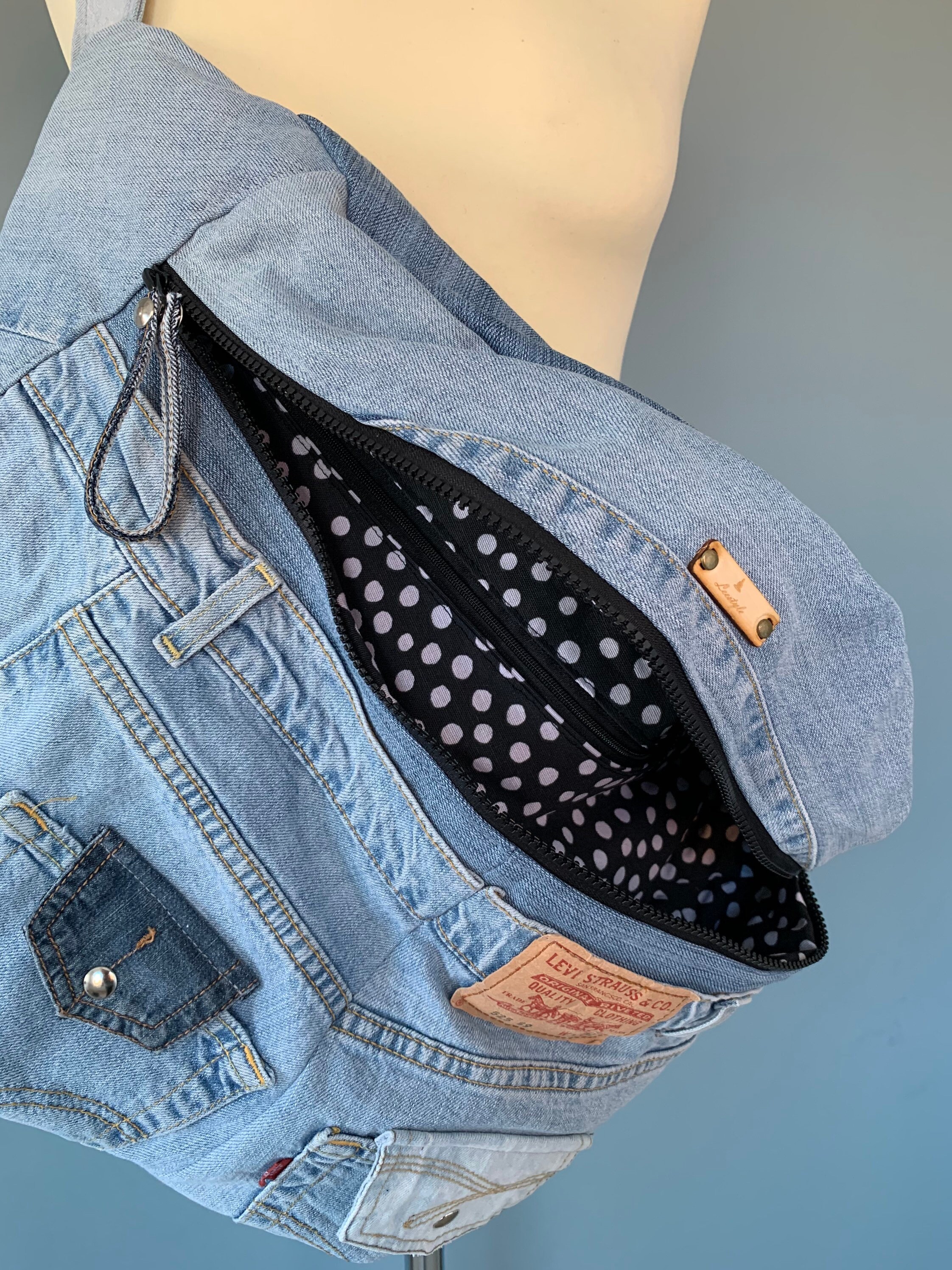 Fanny Pack xxl bumbag hobotas crossbody bag recycled Levi's Jeans