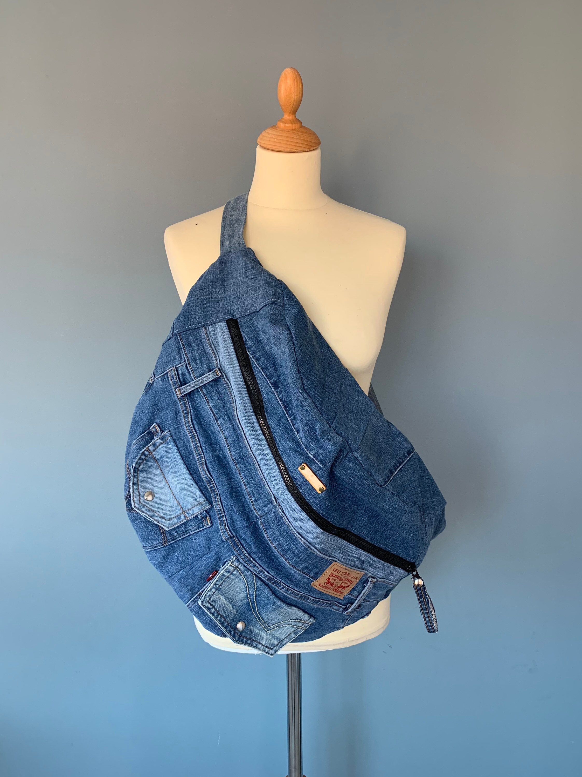 Fanny Pack xxl bumbag hobotas crossbody bag recycled Levi's Jeans