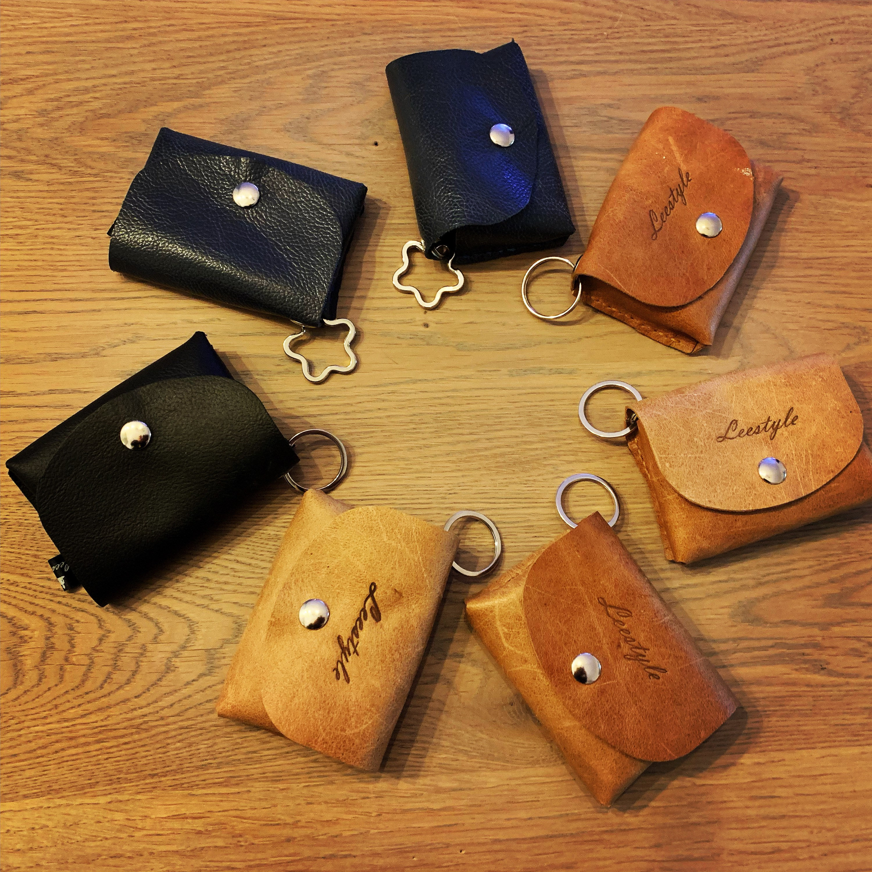 Leather key chain wallet