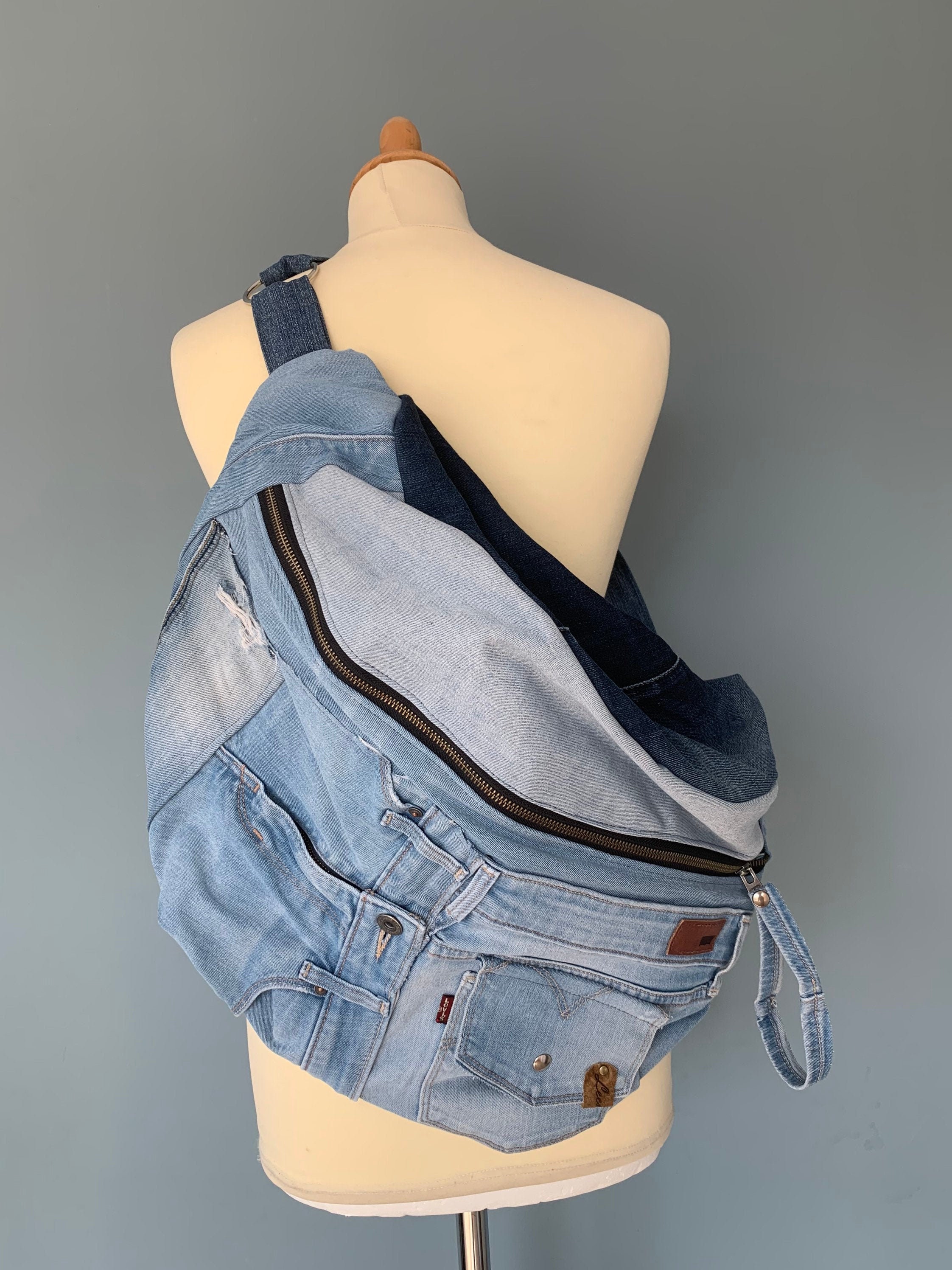 Fanny Pack xxl bumbag hobotas crossbody bag recycled Levi's Jeans