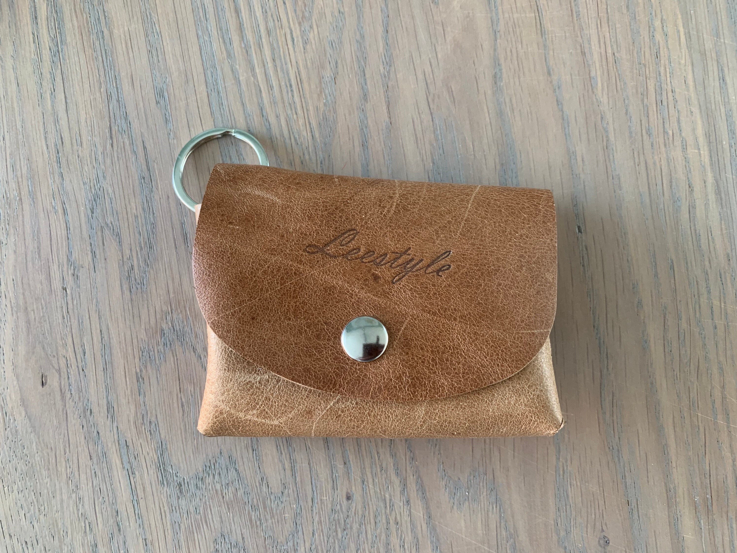 Leather key chain wallet