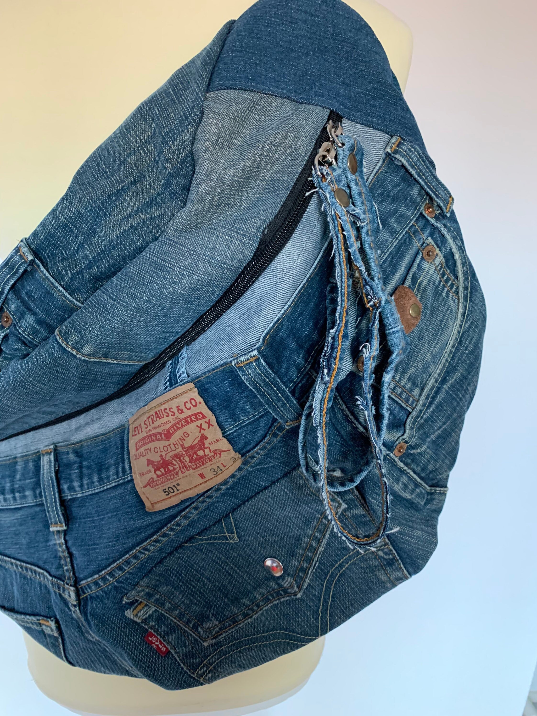 Fanny Pack xxl Oversize bumbag hobotas crossbag recycled Levi's Jeans