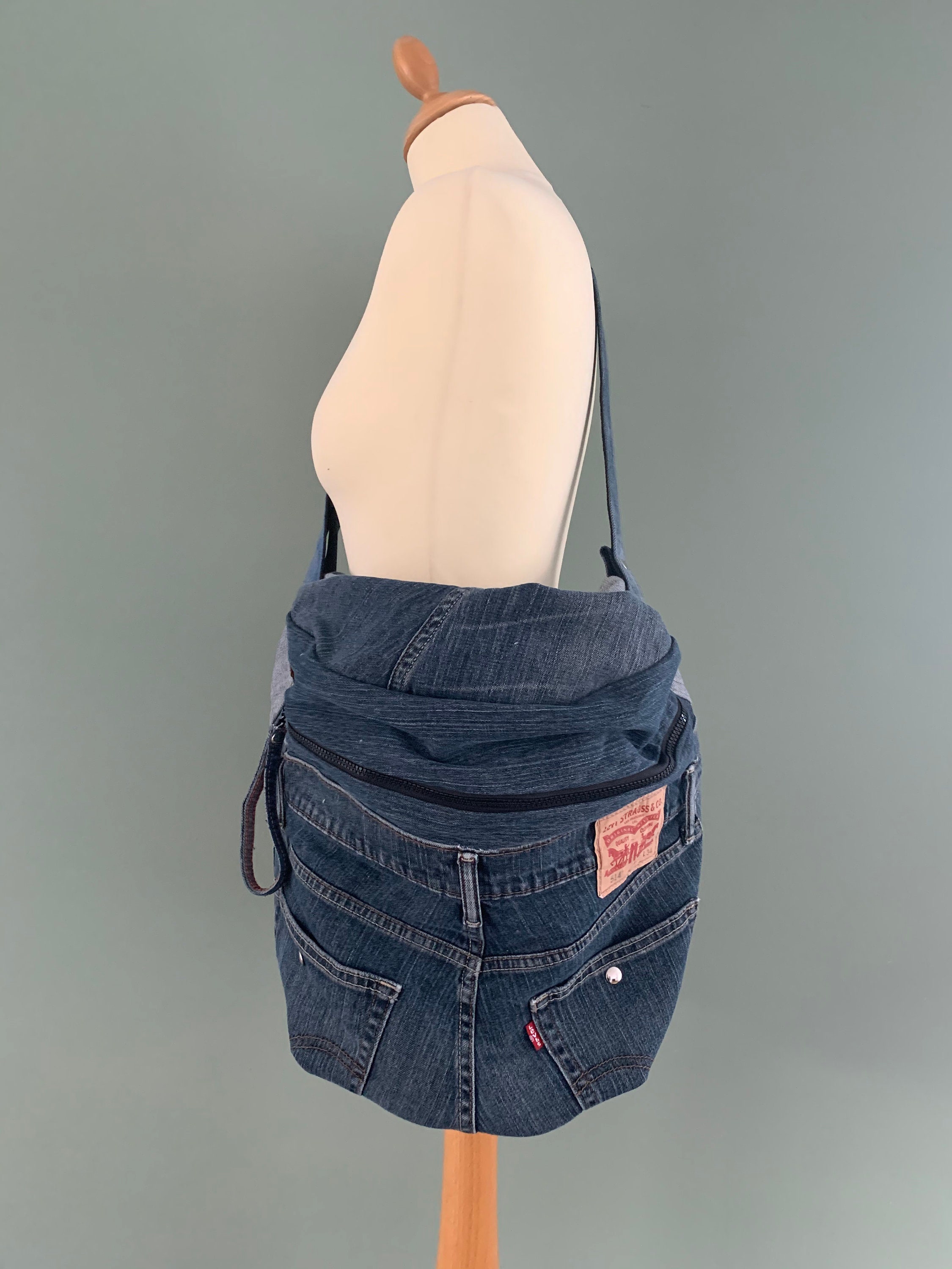Fanny pack xxl denim oversize bumbag large hobotas recycled Levi's jeans