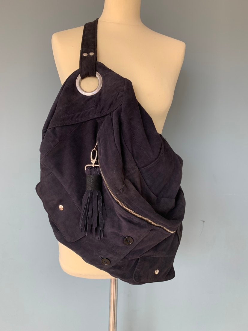 Oversize Fanny Pack bumbag hobo bag black Leather