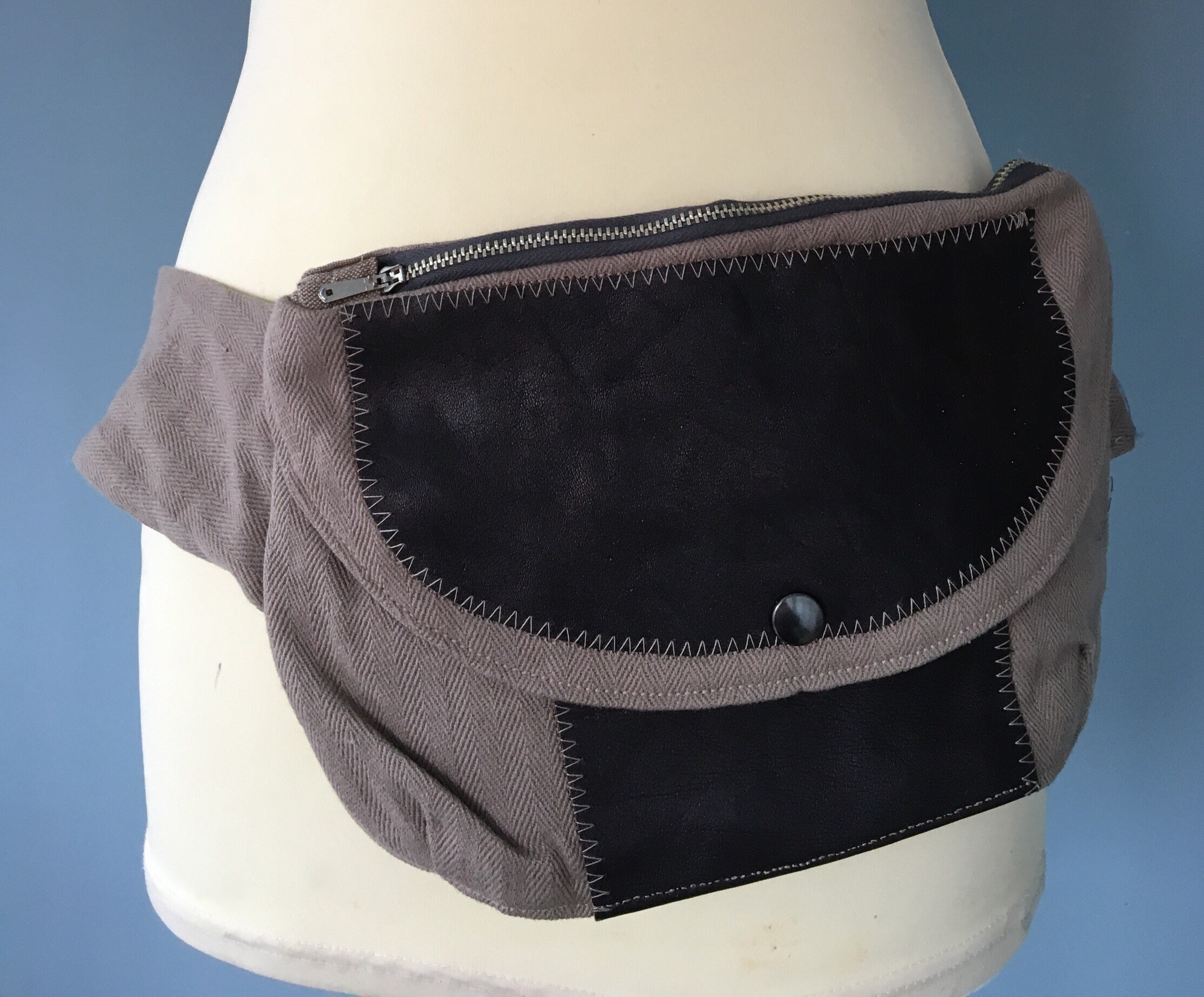 Brown leather fanny pack, belt bag leather, festival belt, belly bag