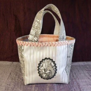 Mother&#39;s Day gift, knitting bag, work bag, toile de jouy, pastoral, beautiful handmade bag, French style, seamstress woman gift