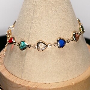 Multicolored heart bracelet, red, Valentine&#39;s Day jewelry, Valentine&#39;s day gift, love jewelry, gift idea, Valentine&#39;s day woman, heart jewelry,