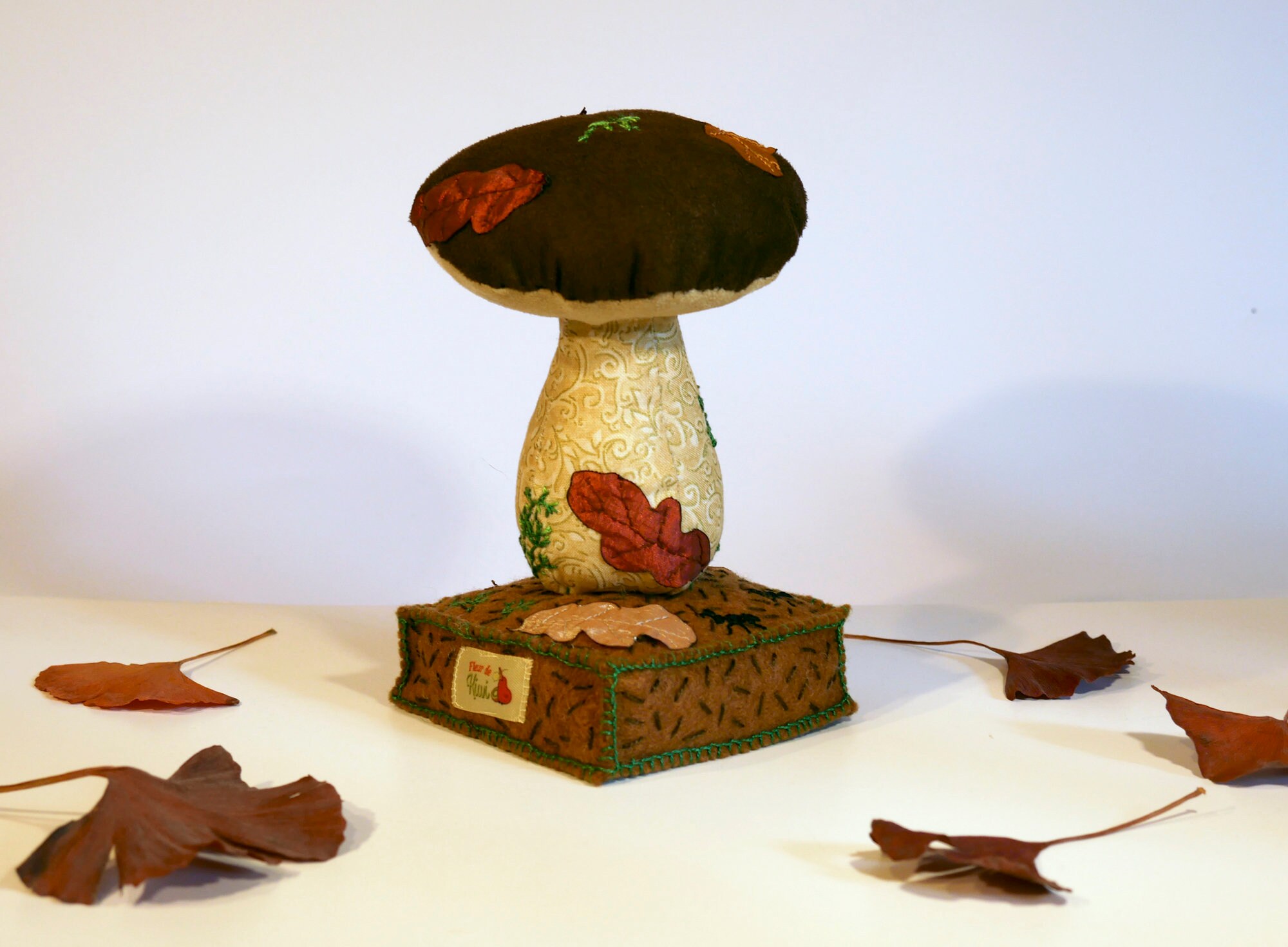 Champignon Bolet Cèpe de Bordeaux en Tissu et Feutrine