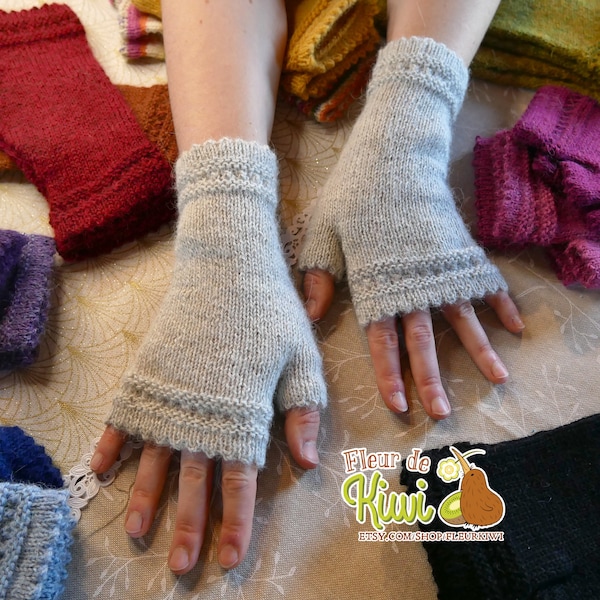 Mittens for women in alpaca wool, pink plum, amethyst, black, denim blue, duck blue, moss green, rust etc...