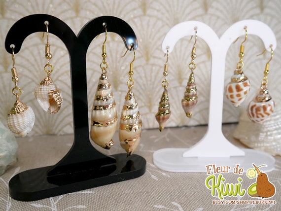 Boucles d'oreilles coquillage, boucles d'oreilles sirène, bijoux coquillage, mermaidcore fashion bijou été mer vacances plage, vanilla girl