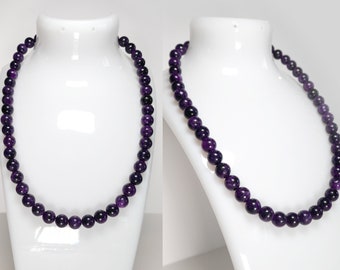 Necklace, semi-precious tinted natural stone, tinted amethyst, Valentine's Day gift, wife, girlfriend, Mother's Day