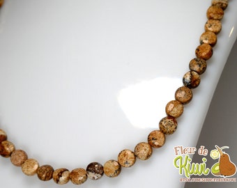 Edelsteenketting, halfedelstenen natuursteen, natuurlijke landschapsjaspis, cadeau-idee, lithotherapie, vrouw, Moederdag