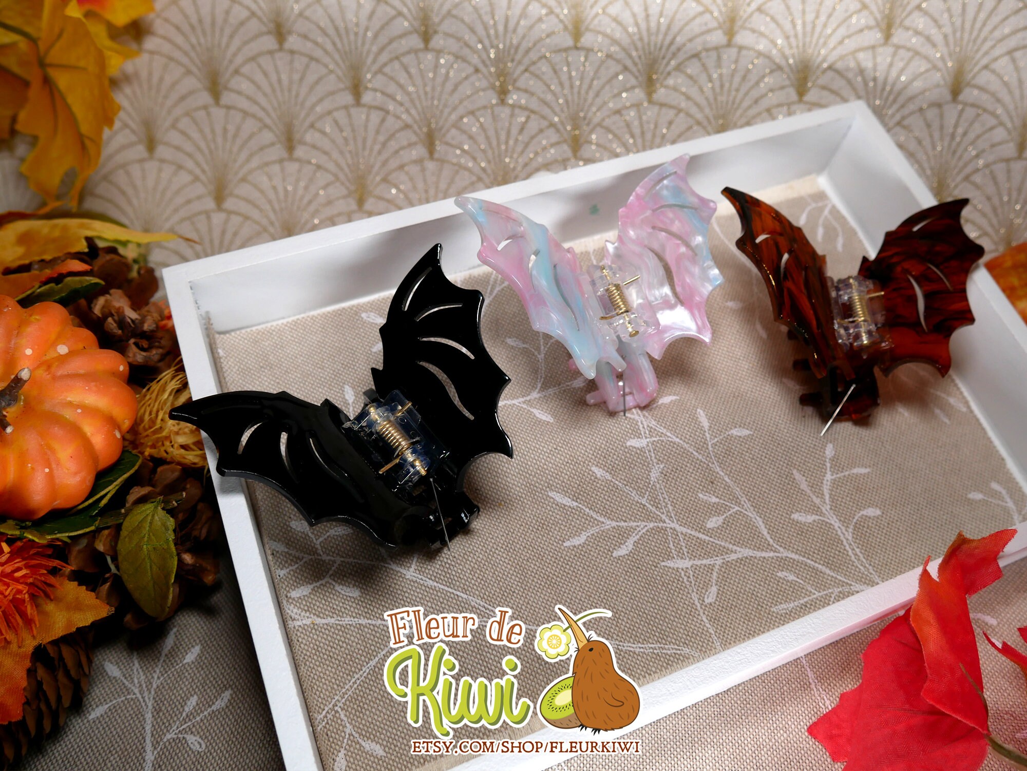 Pinces à Cheveux Ailes De Chauve-souris Vampirina - Lot De 2 - Accessoire Déguisement Halloween, Carnaval, Fête Pour Fille