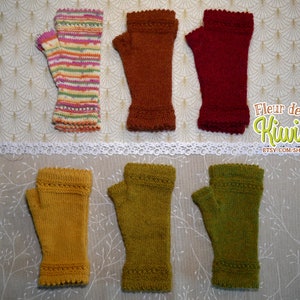 Mittens for women in alpaca wool, pink plum, amethyst, black, denim blue, duck blue, moss green, rust etc... image 7