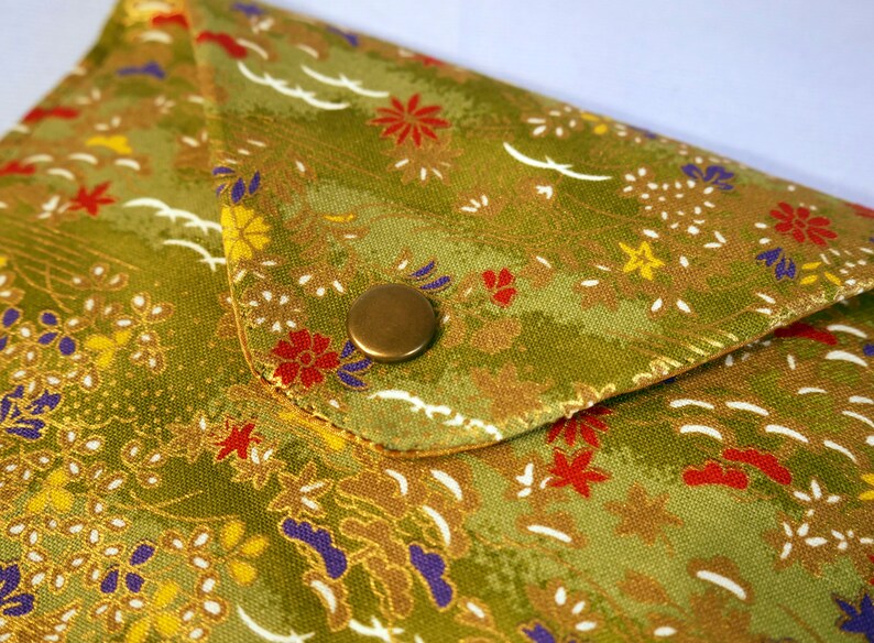 Pochette enveloppe 2 modèles tissu japonais vert et noir image 10