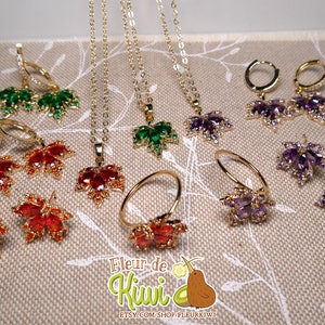 Ohrringe, Anhänger, Schmuck, Ahornblatt, süßer Schmuck, handgefertigt, Muttertagsgeschenk, Herbst, 4 Jahreszeiten, Freundin