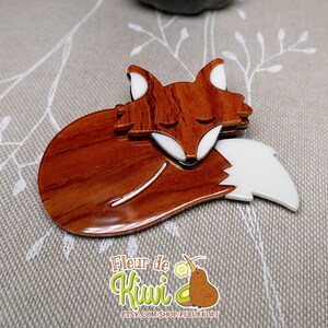 Broche pour vêtement renard, en résine, accessoire vêtement, broche renard, broche automne, accessoire automne, bijou renard, bijou animal, image 5