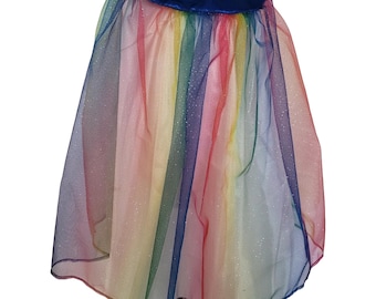 Mantello da principessa arcobaleno a righe vivaci