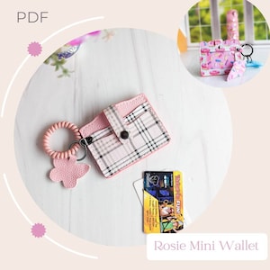Monedero pequeño Rosie, monedero para identificación, tarjetero, tarjetero, patrón de costura en PDF, llavero de pulsera, monedero pequeño, patrón SVG