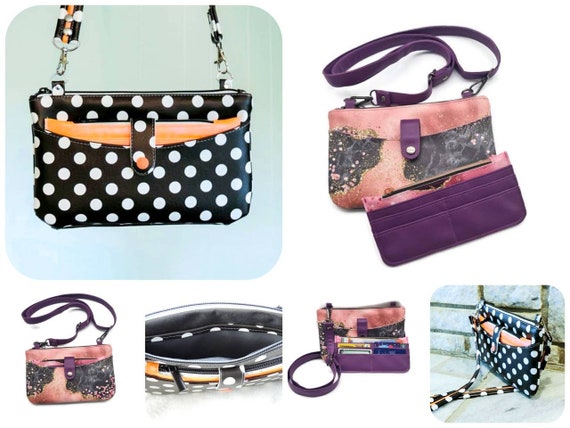 Neeyah Peek Out Crossbody Pattern, Zipper Wallet, PDF Sewing