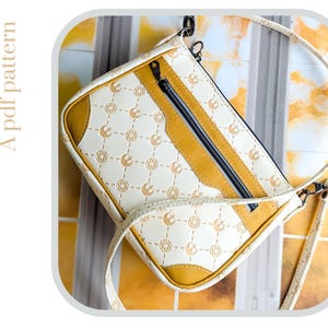 Asha Crossbody, patron de couture pdf, sac à main à faire soi-même, petit sac, modèle de bandoulière, tutoriel vidéo, fabrication de sac, tutoriel de couture, modèle SVG