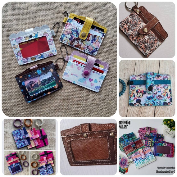 ★lemasque★ Daisy Photo Slot Wallet Bill Card Wallet Baby P Vintage Fossil Leather Credit Card ID Wallet Keychain Coin