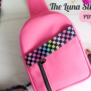 Luna Sling, PDF sewing pattern, bag tutorial, handmade bag pattern, sewing tutorial, SVG, Sling Backpack, Video Tutorial, diy Sling Bag, sew