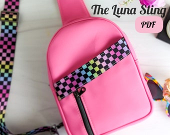 Luna Sling, PDF sewing pattern, bag tutorial, handmade bag pattern, sewing tutorial, SVG, Sling Backpack, Video Tutorial, diy Sling Bag, sew