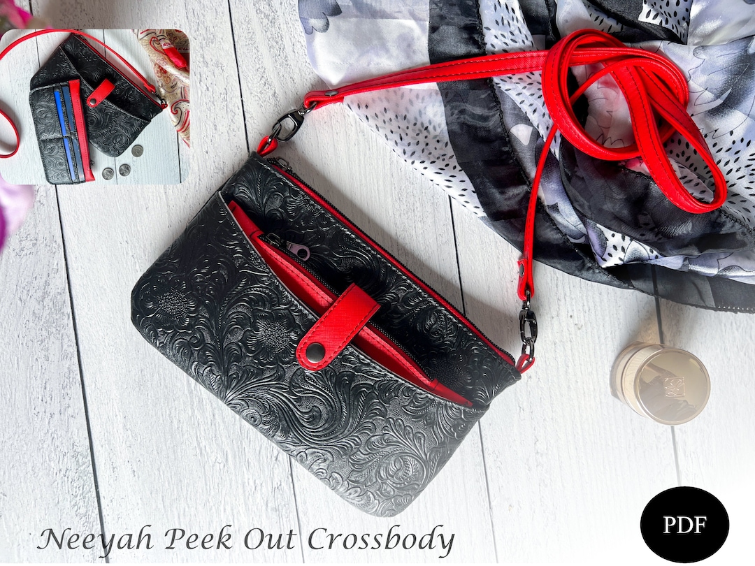 Neeyah Peek Out Crossbody Pattern, Zipper Wallet, PDF Sewing