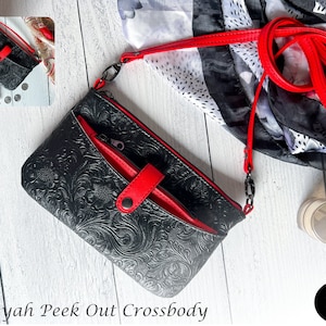 Neeyah Peek Out Crossbody pattern, zipper wallet, PDF sewing pattern, handbag tutorial, diy purse, handmade bag pattern, sewing tutorial,SVG