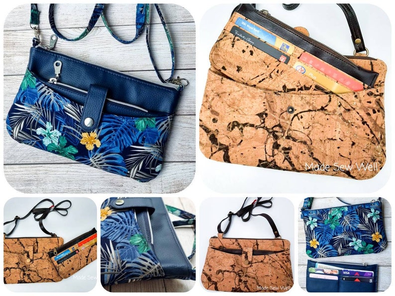 Neeyah Peek Out Crossbody pattern, zipper wallet, PDF sewing pattern, handbag tutorial, diy purse, handmade bag pattern, sewing tutorial,SVG image 8