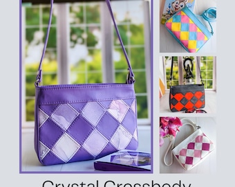 Crystal Crossbody, pdf sewing pattern, Diy handbag, quilt designs, crossbody pattern, video tutorial, bag making, sewing tutorialSVG Pattern