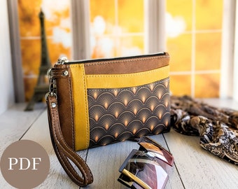 Jackie Wristlet Sewing Pattern, Handbag Tutorial, SVG Files (PDF)